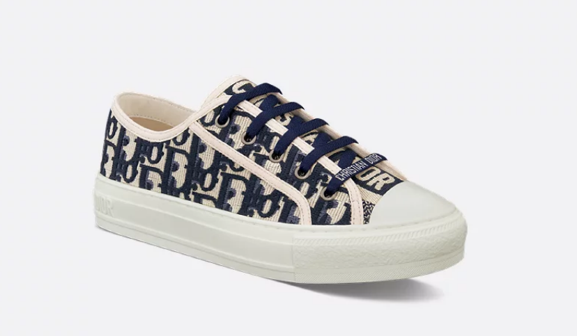 Walk'n'Dior Sneaker Deep Blue Dior Oblique Embroidered Cotton